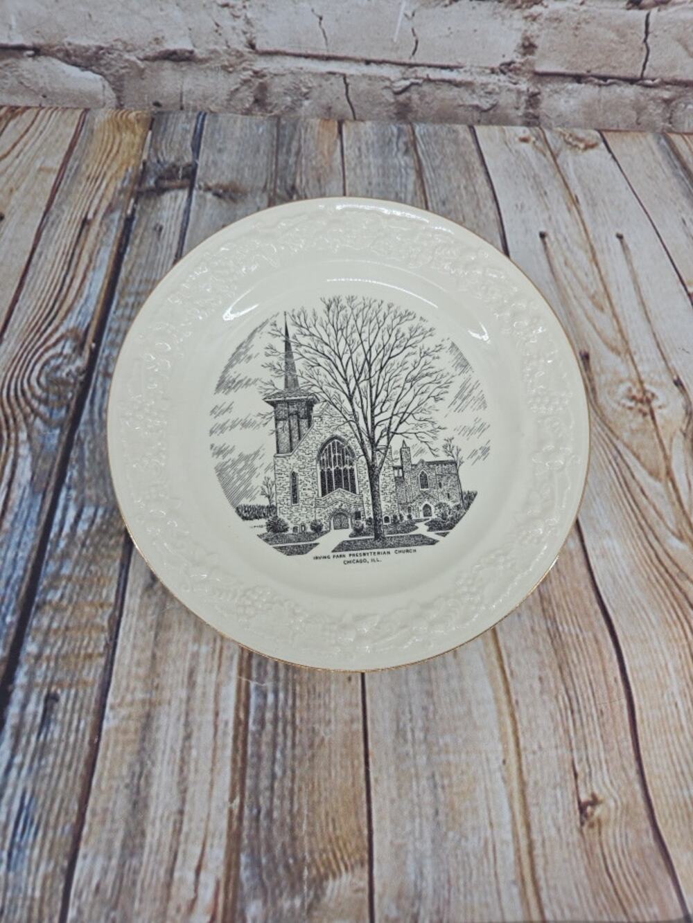 Homer Laughlin Irving Park Presbyterian Church Chicago IL Collector Plate 9.75"